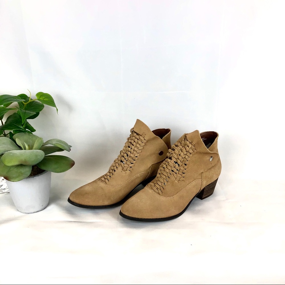 Plume by Faryl Robin Braided Suede Ankle Boots 11